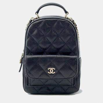 ブラックレザーリュック　jin chanel plus ブラックレザーリュックjin chanel plus