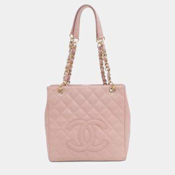 Pre Owned Chanel Pink Calf Leather Shoulder Bag