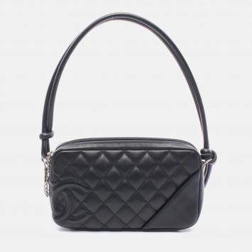 Pre Owned Chanel CC Coco Cambon Line Black Leather Handbag 