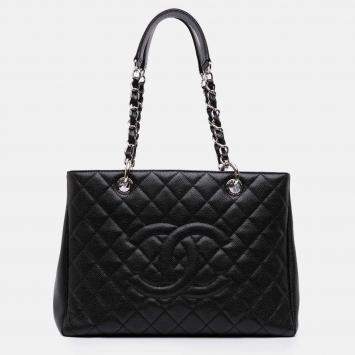Pre Owned Chanel Black Caviar Grand Shopping Tote