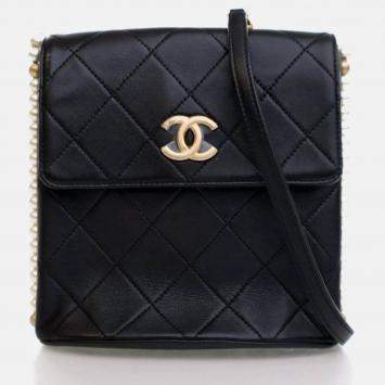 Pre Owned Chanel Small Calfskin About Pearls Hobo Bag