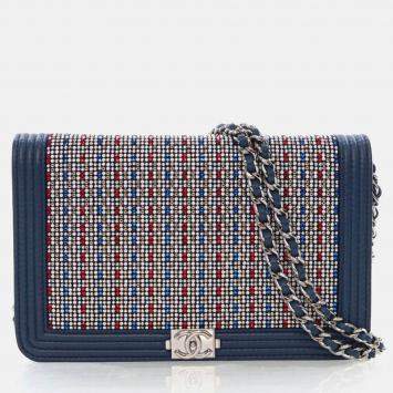 Pre Owned Chanel Crystal Boy Wallet On Chain (WOC)
