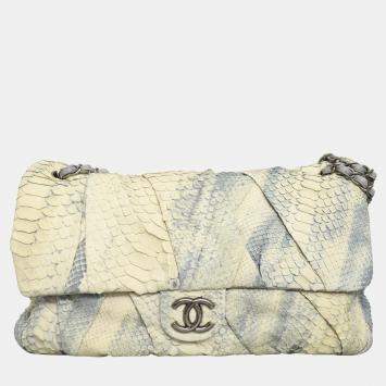Pre Owned Chanel Python Jumbo XL Flap Bag