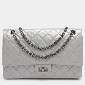 مملوكة مسبقًا Chanel Silver Quilted Leather 226 Classic Reissue 2.55 Flap Bag