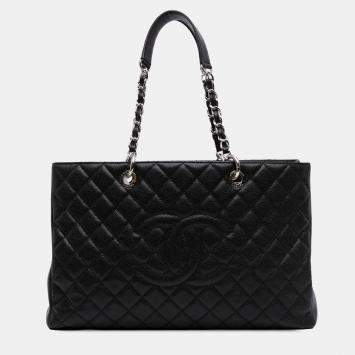 Pre Owned Chanel Black Caviar Grand Shopping Tote XL