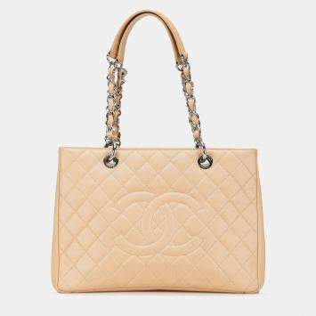 مملوكة مسبقًا Chanel Brown Caviar Grand Shopping Tote