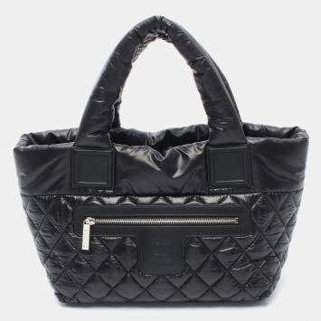 Pre Owned Chanel Coco Cocoon PM Black Nylon Tote Bag