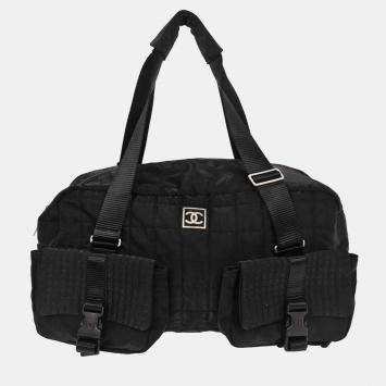 Pre Owned Chanel Black Nylon Sport Line Gym Bag
