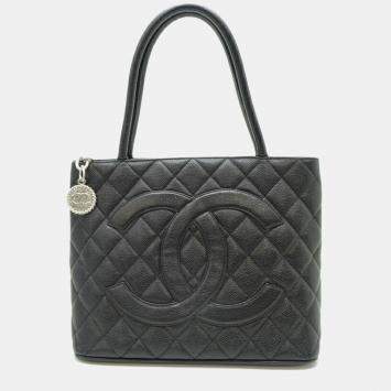 Pre Owned Chanel Reissue Tote Handbag Caviar Leather Black
