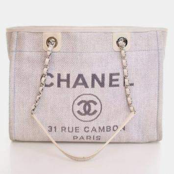 Pre Owned Chanel Small Mixed Fibers Deauville Tote