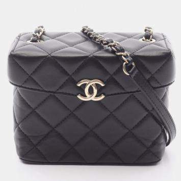 Pre Owned Chanel  CC Box Small Black Leather Shoulder Bag