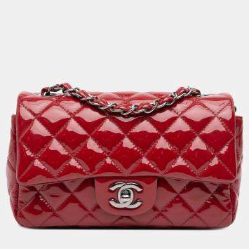 Pre Owned Chanel Mini Rectangular Classic Patent Single Flap