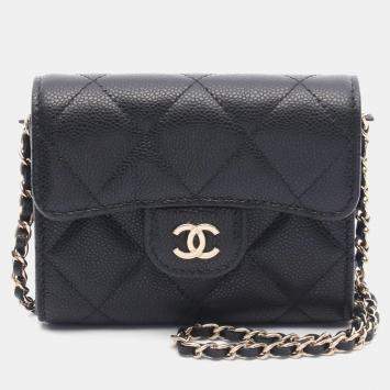 Pre Owned Chanel Matelasse Mini Crossbody Chain Shoulder Bag Calfskin