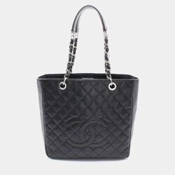 Pre Owned Chanel Matelasse Black Leather Chain Shoulder Bag 