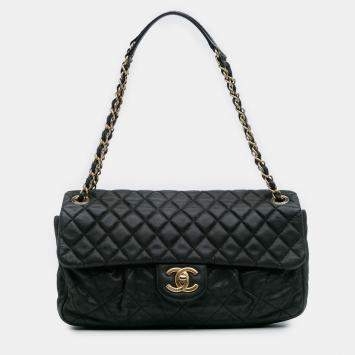 Pre Owned Chanel Black Quilted Calfskin Chic Quilt Flap