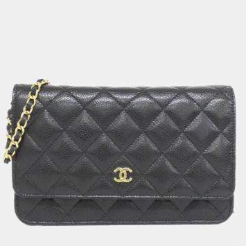 Pre Owned Chanel Timeless Classic Line Chain Wallet