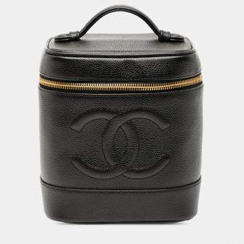 Pre Owned Chanel Black CC Caviar Vanity Bag