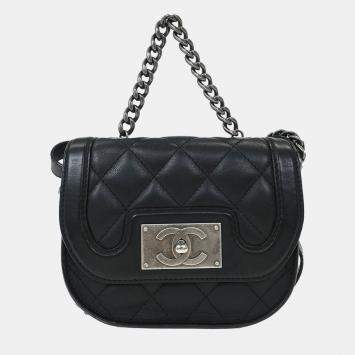 Pre Owned Chanel Black Calfskin 2way Handbag
