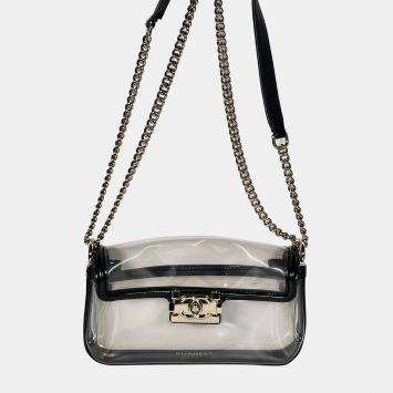 Pre Owned Chanel Naked Sand by the Sea Vinyl Bag