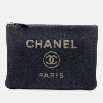 مملوكة مسبقًا Chanel Medium Denim Deauville O Case Clutch