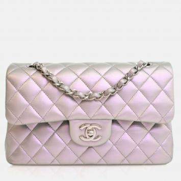 Pre Owned Chanel Small Lambskin Classic Double Flap Bag