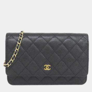 Pre Owned Chanel Timeless Classic Line Chain Wallet