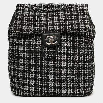 Pre Owned Chanel 2016 Black/Silver Tweed 'Urban Spirit' Backpack