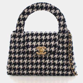 Pre Owned Chanel Nano Mixed Fibers Kelly Shopper