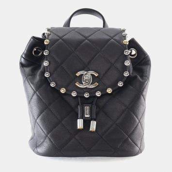 Pre Owned Chanel Small Lambskin Metallic Bubble Backpack