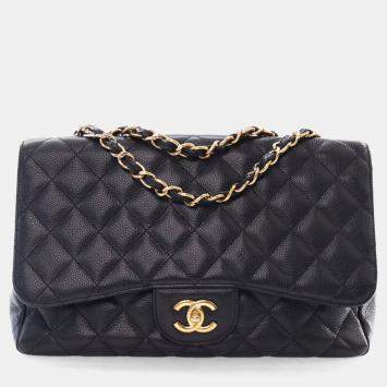 مملوكة مسبقًا Chanel Jumbo Caviar Classic Single Flap Bag
