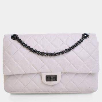Pre Owned Chanel Grey Aged Calfskin Reissue 2.55 Flap Bag 226
