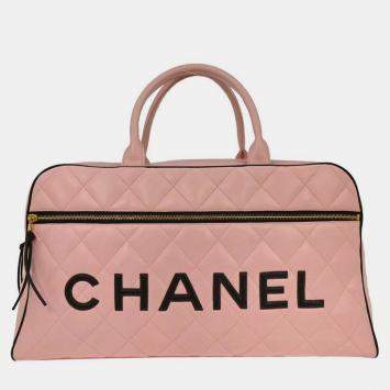 Pre Owned Chanel Pink Calfskin Bowling Bag