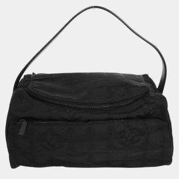 Pre Owned حقيبة شانيل بلاك جاكار نايلون فانتي للسفر