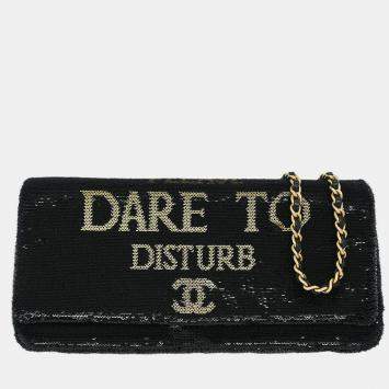 Pre Owned Chanel Black Sequins Dare To Disturb Shoulder Bag