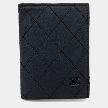 Pre Owned Chanel Black Leather card wallet