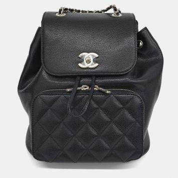 Pre Owned Chanel Black Caviar Business Affinity Backpack