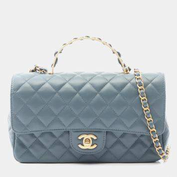 Pre Owned حقيبة شانيل قلاب جلد مقبض علوي كتف