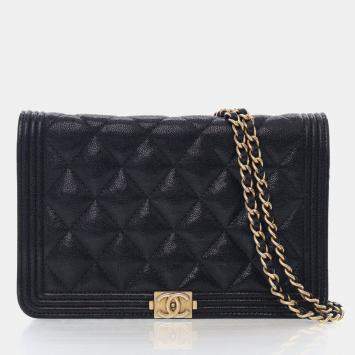 Pre Owned Chanel Caviar Boy Wallet On Chain (WOC)