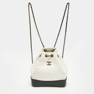 مملوكة مسبقًا Chanel Gabrielle Mini White/Black Aged Leather Mini Backpack