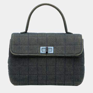 مملوكة مسبقًا Chanel Blue Reissue 2.55 Chocolate Bar Denim Top Handle Flap