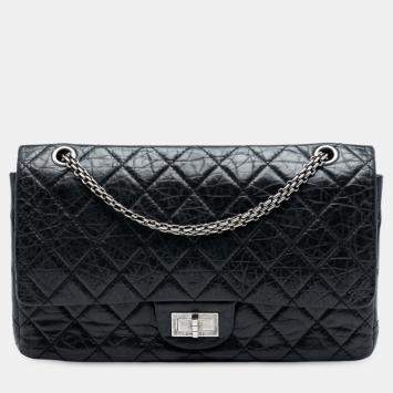 مملوكة مسبقًا Chanel Black Reissue 2.55 Aged Calfskin Double Flap 227