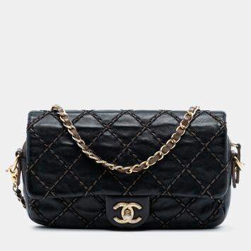 مملوكة مسبقًا Chanel Black Small Paris Dallas Quilted Calfskin Chic Stitch Flap