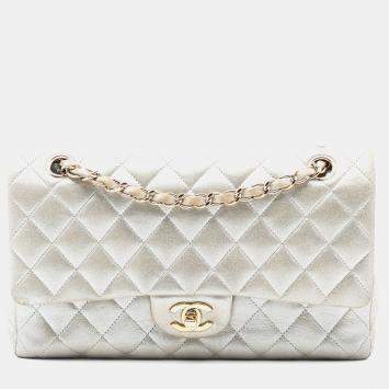 مملوكة مسبقًا Chanel Gold Medium Classic Iridescent Lambskin Double Flap