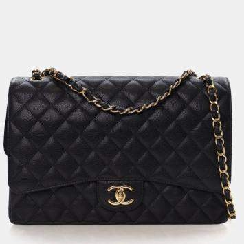 Pre Owned Chanel Maxi Caviar Classic Double Flap Bag