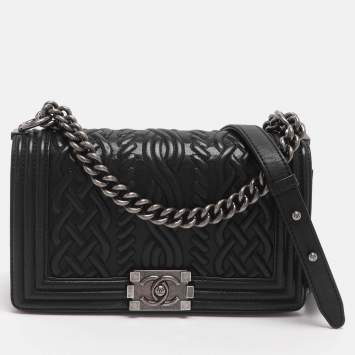 Pre Owned Chanel Medium Paris-Edinburgh Celtic Boy Red Leather Flap Shoulder Bag