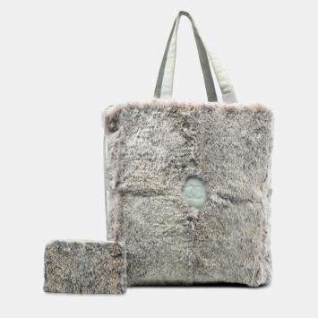 Pre Owned Chanel Grey CC Lapin Fur Tote