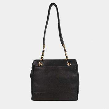 مملوكة مسبقًا Chanel Black Calfskin Triple Cc Shoulder Tote Bag