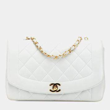 Pre Owned Chanel Diana Lambskin Leather Crossbody Bag