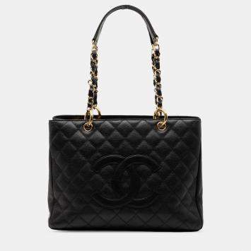 مملوكة مسبقًا Chanel Black Caviar Grand Shopping Tote