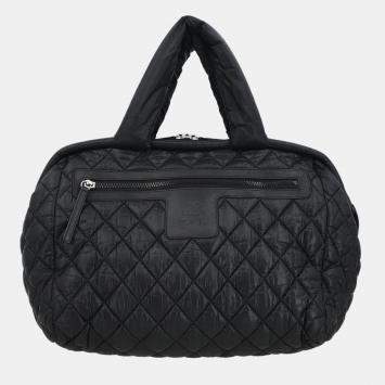 Pre Owned Chanel Black Nylon Coco Cocoon Bowling Bag Handbag